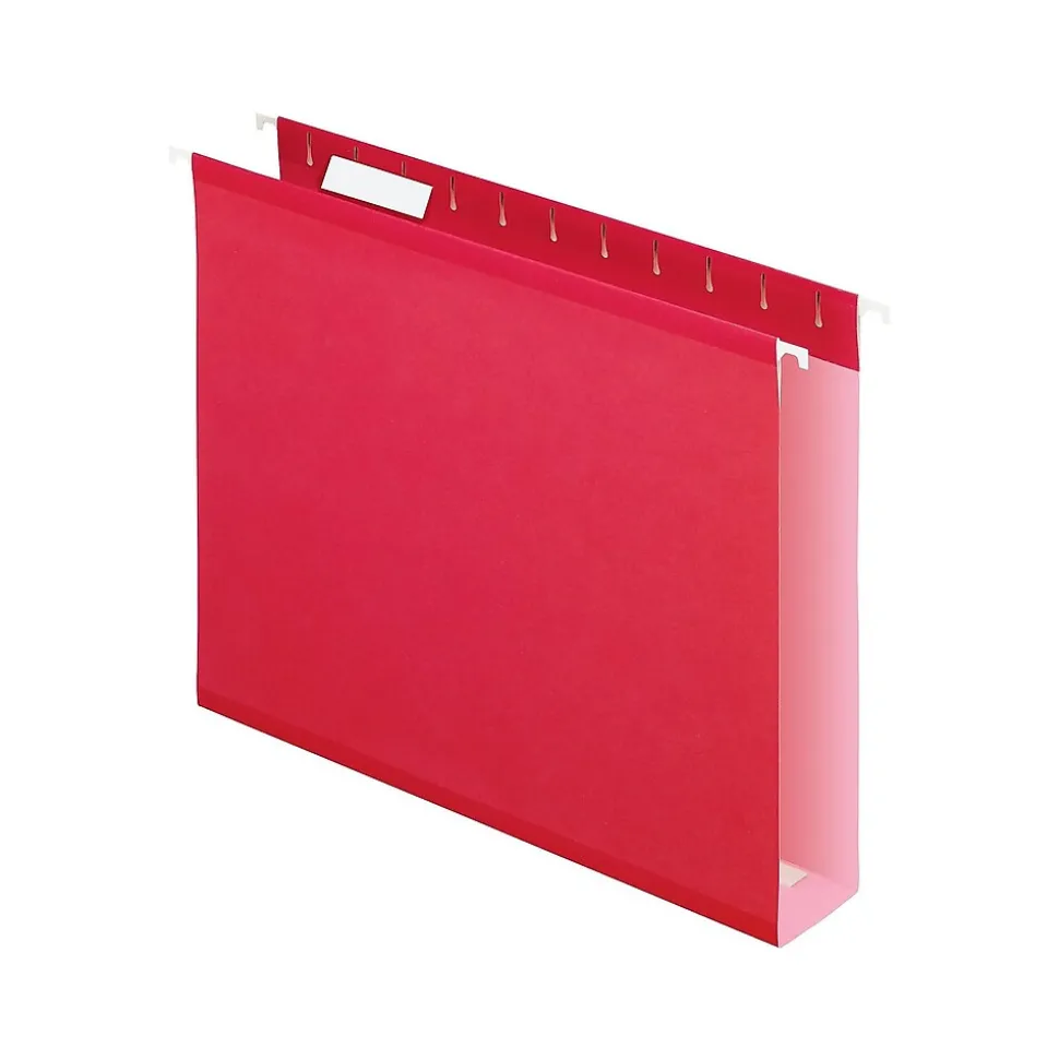 Pendaflex Hanging File Folders, 2" Expansion, Letter Size, Red, 25/Box (PFX 04152x2 RED)