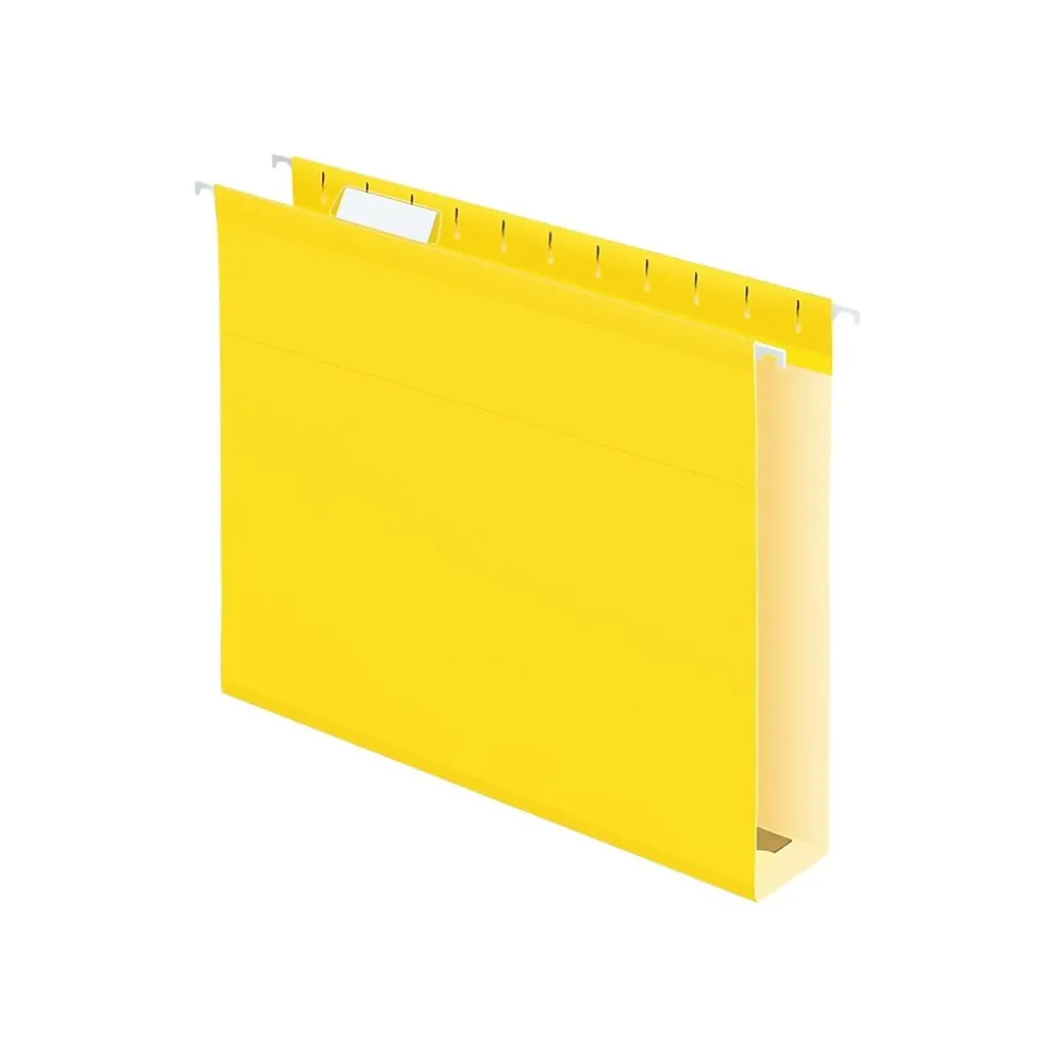 Pendaflex Hanging File Folders, 2" Expansion, Letter Size, Yellow, 25/Box (PFX 04152x2 YEL)