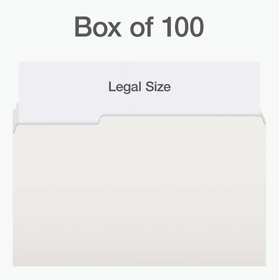 Pendaflex Heavy Duty File Folder, 1/3-Cut Tab, Legal Size, 100/Box (1007034)