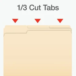 Pendaflex Heavy Duty File Folder, 1/3-Cut Tab, Letter Size, 100/Box (1007080)