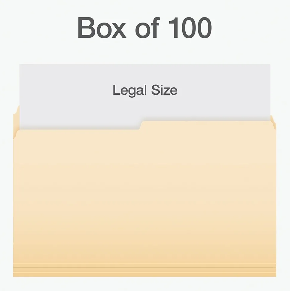 Pendaflex Heavy Duty File Folder, 1-Tab, Legal Size, 100/Box (1007052)