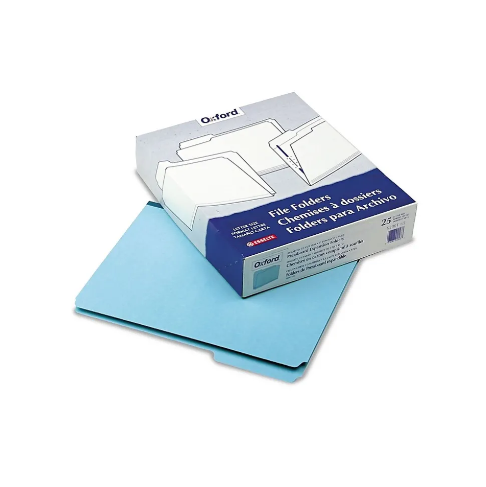 Pendaflex Heavy Duty Letter 1/3 Cut Recycled File Folder w/1" Expansion, Blue, 25/Pack