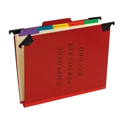 Pendaflex Moisture Resistant Hanging File Folder, 2" Expansion, 5-Tab, Letter Size, Red (PFX SER-2-ER)