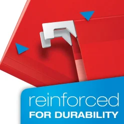 Pendaflex Ready-Tab Reinforced Hanging File Folder, 5-Tab, Letter Size, Red, 25/Box (42623)