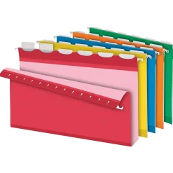 Pendaflex Ready-Tab Reinforced Recycled Hanging File Folder, 2" Expansion, 5-Tab Tab, Legal Size, Assorted Colors, 20/Box
