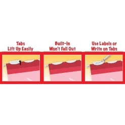 Pendaflex Ready-Tab Reinforced Recycled Hanging File Folder, 2" Expansion, 5-Tab Tab, Legal Size, Assorted Colors, 20/Box