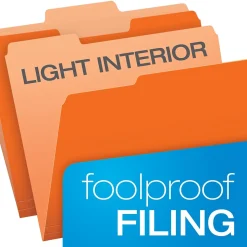 Pendaflex Recycled File Folder, 1/3-Cut Tab, Letter Size, Orange, 100/Box (42101/3ORA)