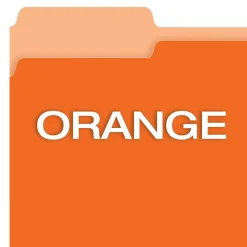 Pendaflex Recycled File Folder, 1/3-Cut Tab, Letter Size, Orange, 100/Box (42101/3ORA)
