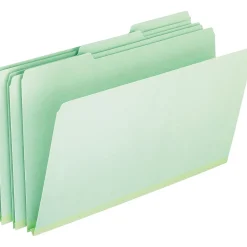 Pendaflex Recycled File Folder, 2/5-Cut Tab, Assorted, Legal Size, Light Green, 25/Box(17171EE)