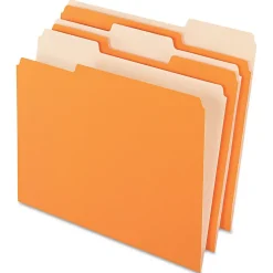 Pendaflex Recycled File Folder, 1/3-Cut Tab, Letter Size, Orange, 100/Box (152 1/3 ORA)