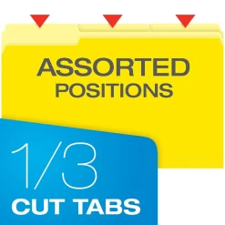 Pendaflex Recycled File Folder, 1/3-Cut Tab, Legal Size, Yellow, 100/Box (1531/3YEL)