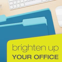 Pendaflex Recycled File Folder, 1/3-Cut Tab, Legal Size, Blue, 100/Box (43501/3BLU)