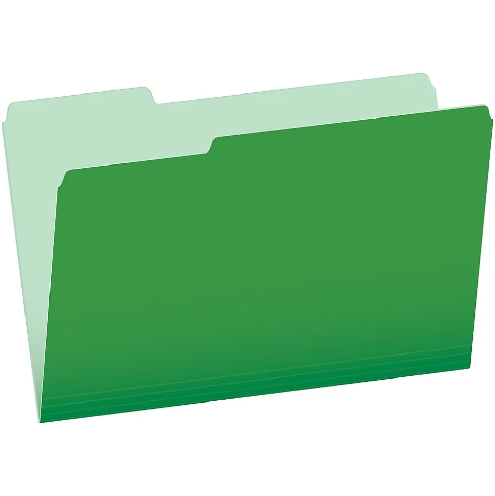Pendaflex Recycled File Folder, 1/3-Cut Tab, Legal Size, Green, 100/Box (43501/3BGR)