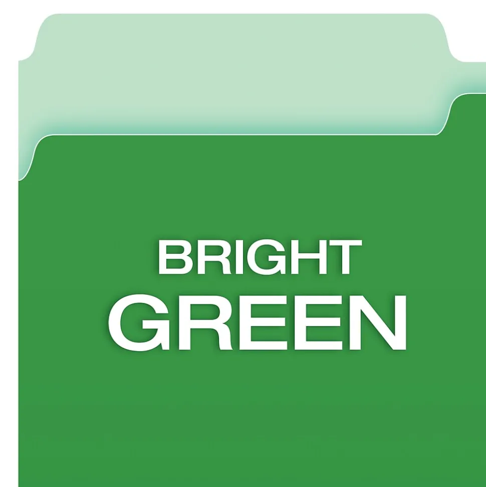 Pendaflex Recycled File Folder, 1/3-Cut Tab, Legal Size, Green, 100/Box (43501/3BGR)