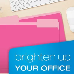 Pendaflex Recycled File Folder, 1/3-Cut Tab, Letter Size, Pink, 100/Box (42101/3PIN)