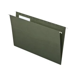 Pendaflex Recycled Hanging File Folders, 1/3-Cut Tab, Legal Size, Standard Green, 25/Box (PFX 81621)