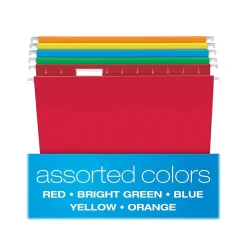 Pendaflex Recycled Hanging File Folders, 1/5-Cut, Letter Size, Assorted Colors, 25/Box (PFX 81663)