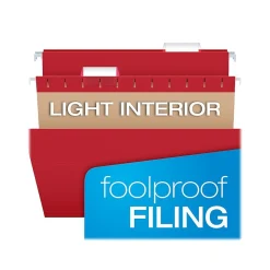 Pendaflex Recycled Hanging File Folders, 1/5-Cut, Letter Size, Assorted Colors, 25/Box (PFX 81663)