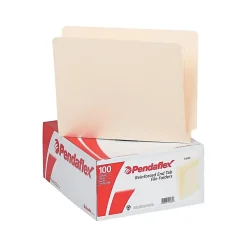 Pendaflex Reinforced End-Tab File Folders, Straight-Cut Tab, Letter Size, Manila, 100/Box (11035)