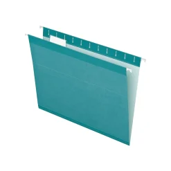 Pendaflex Reinforced Hanging File Folders, 1/5 Tab, Letter Size, Aqua, 25/Box (PFX 4152 1/5 AQU)