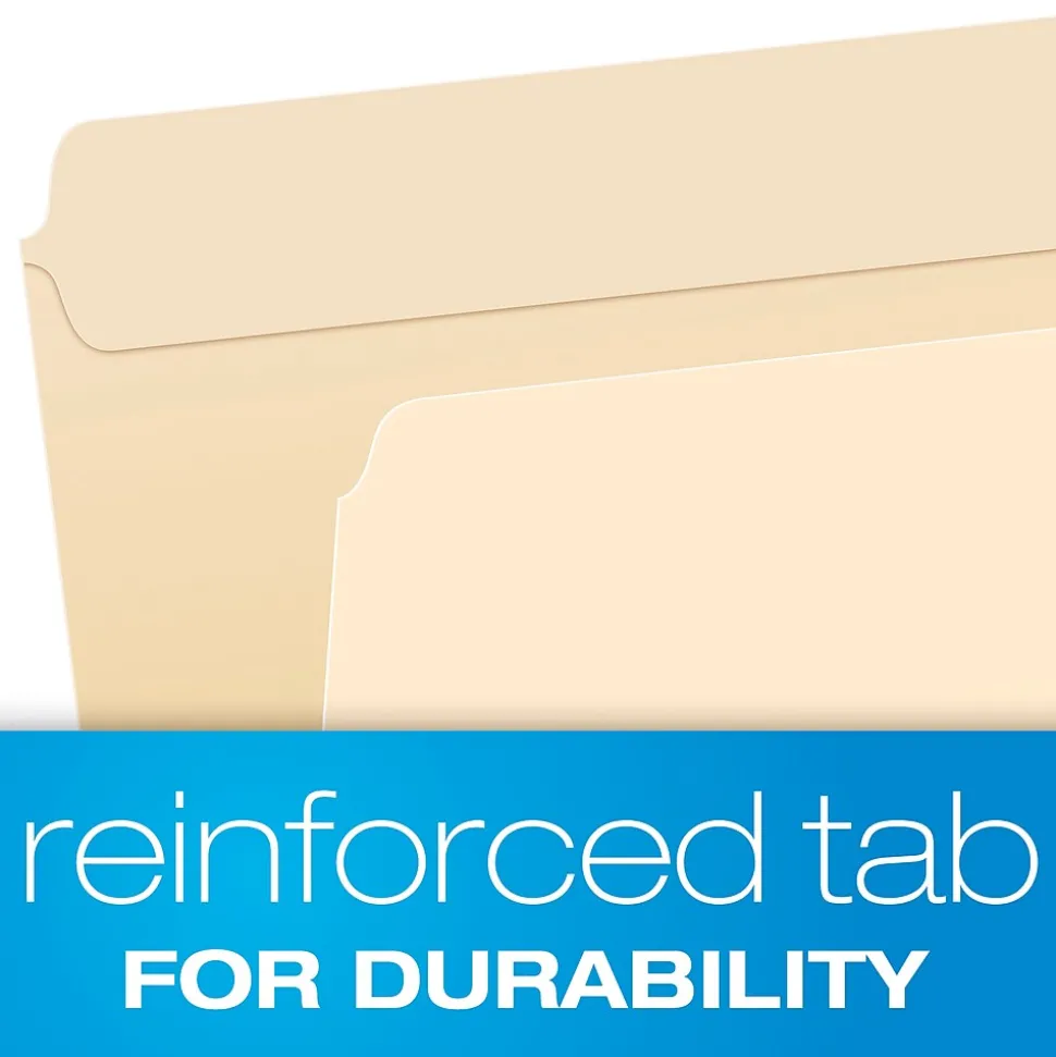 Pendaflex Reinforced Top File Folders, Letter Size, Manila, 100/Box (R752)