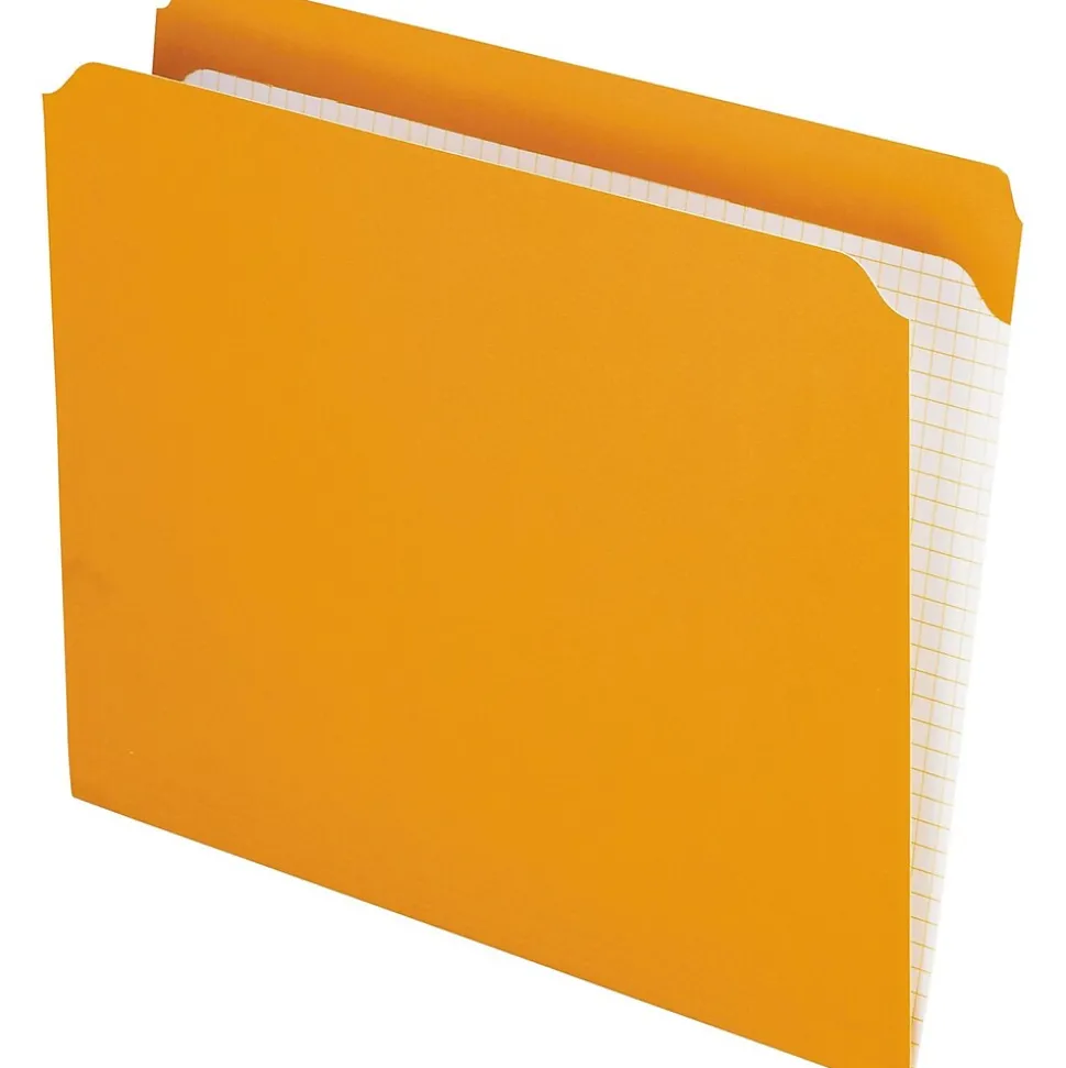 Pendaflex Reinforced Top Tab File Folders, Straight Cut, Letter, Orange, 100/Box (R152ORA)