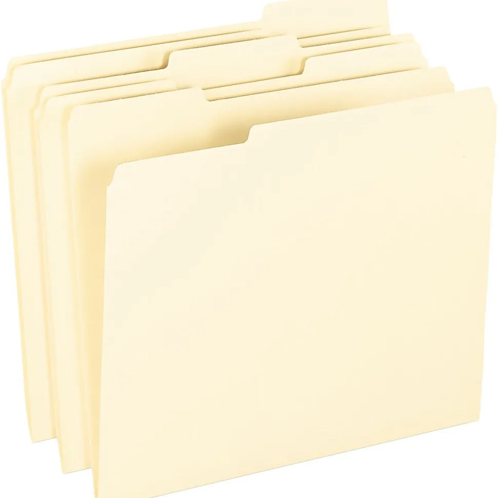 Pendaflex Smart Shield Recycled File Folder, 1/3-Cut Tab, Letter Size, Manila, 100/Box (62702)