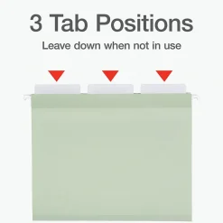 Pendaflex Standard Reinforced Hanging File Folder, 3-Tab, Letter, Sage green, 20/Box (1009463)