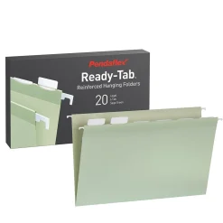 Pendaflex Standard Reinforced Hanging File Folder, 6-Tab, Legal, Sage Green, 20/Box (1009464)