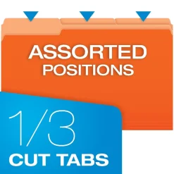 Pendaflex Two-Tone File Folder, 3-Tab, Legal Size, Orange, 100/Box (153 1/3 ORA)