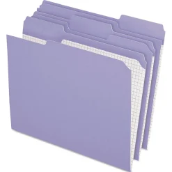 Pendaflex Two-Tone File Folder, 3 Tab, Letter Size, Lavender, 100/Box (PFX R152 1/3 LAV)