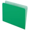 Pendaflex Two-Tone Recycled File Folder, Straight Cut, Letter Size, Bright Green, 100/Box (PFX 152 BGR)