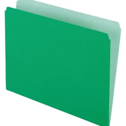 Pendaflex Two-Tone Recycled File Folder, Straight Cut, Letter Size, Bright Green, 100/Box (PFX 152 BGR)