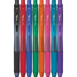 Pentel EnerGel-X RollerGel Retractable Gel Pens, Medium Point, Assorted Ink Colors, 8/Pack (BL107CRBP8M)