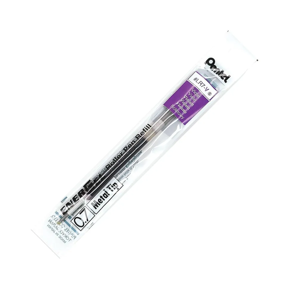 Pentel EnerGel Gel-Ink Pen Refill, Medium Tip, Violet Ink, Each (LR7-V)