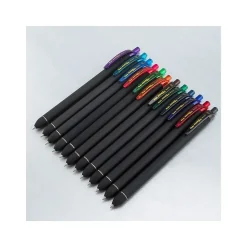 Pentel EnerGel Kuro Retractable Gel Pens, Medium Point, Assorted Colors Inks, 12/Pack (BL437R1BP12M)