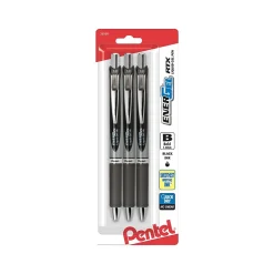 Pentel EnerGel RTX Retractable Gel Pen, Bold Point, Black Ink, 3/Pack (BL80BP3A)