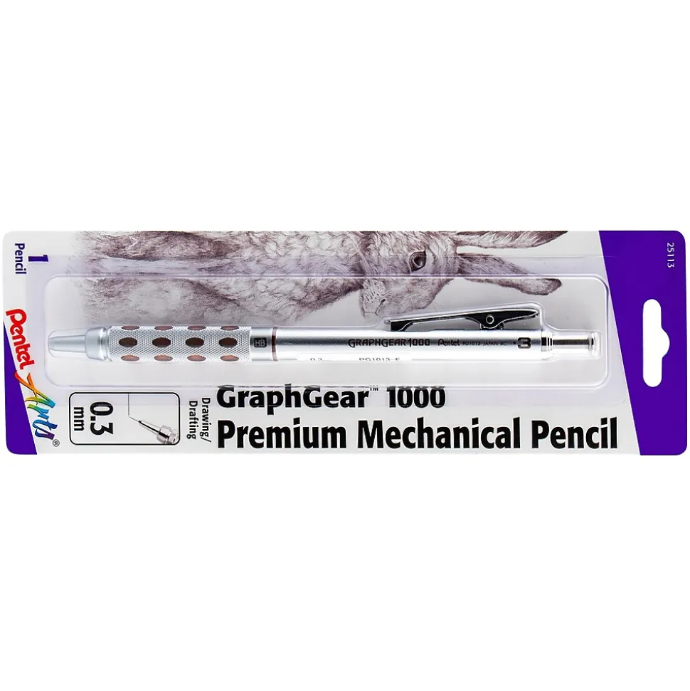Pentel GraphGear 1000 Mechanical Pencil, 0.3mm (PTAPG1013EPABP)