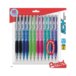 Pentel Icy Mechanical Pencils, No. 2 Medium Lead, Dozen (AL27RDBP12M)