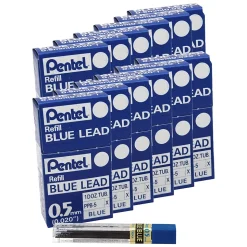 Pentel® Refill Lead, Blue, Fine, 0.5mm, 12 Pieces Per Pack, 12 Packs (PENPPB5-12)