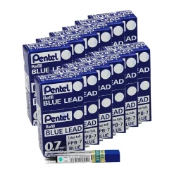 Pentel® Refill Lead, Blue, Fine, 0.7mm, 12 Pieces Per Pack, 12 Packs (PENPPB7-12)