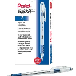 Pentel R.S.V.P. Ballpoint Pens, Medium Point, Blue Ink, Dozen (BK91-C)