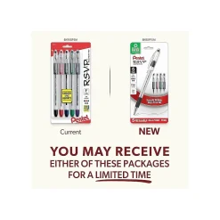 Pentel R.S.V.P. Ballpoint Pens, Fine Point, Assorted Ink, 5 Pack (BK90BP5M)