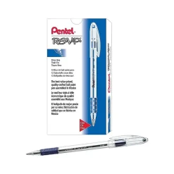 Pentel R.S.V.P. Ballpoint Pens, Fine Point, Blue Ink, Dozen (BK90-C)
