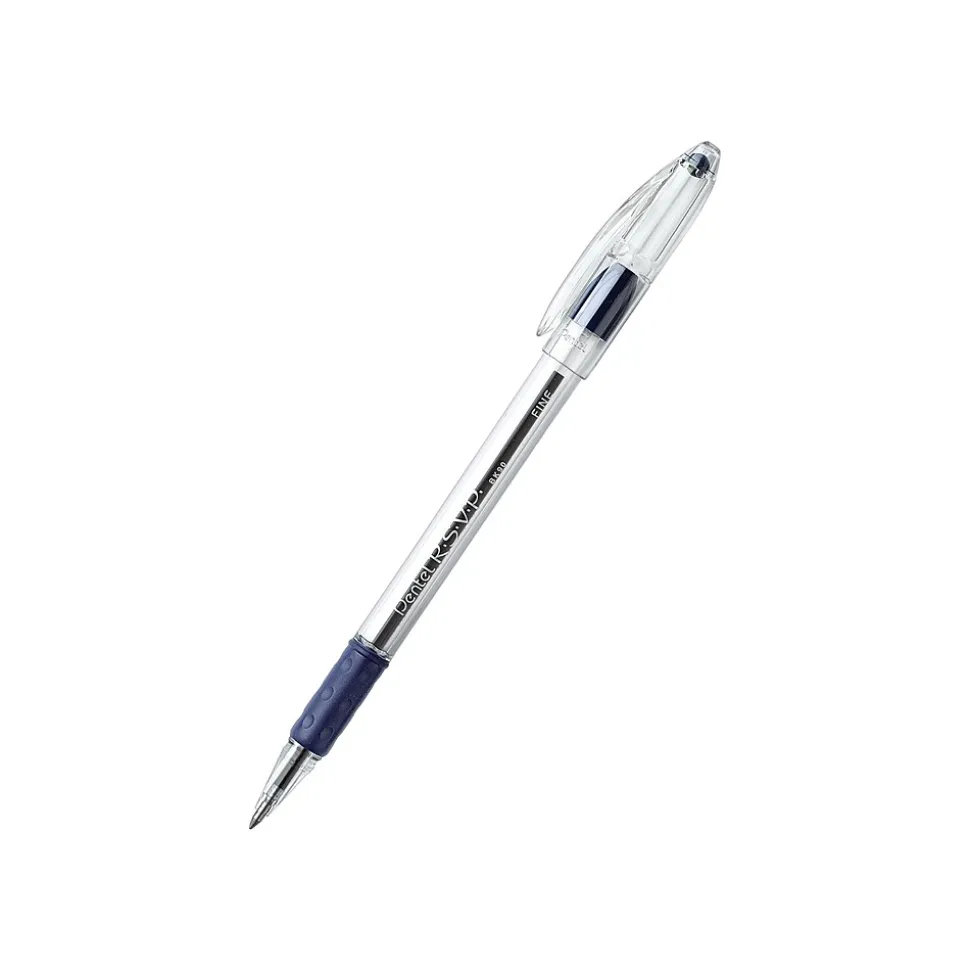 Pentel R.S.V.P. Ballpoint Pens, Fine Point, Blue Ink, Dozen (BK90-C)