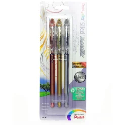 Pentel Slicci Extra Fine Metallic Gel Pens assorted pack of 3 [Pack of 2]
