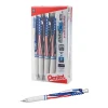 Pentel Stars & Stripes Edition EnerGel RTX Liquid Gel Pens, Medium Point, Black Ink, Dozen (BL77USA-A)