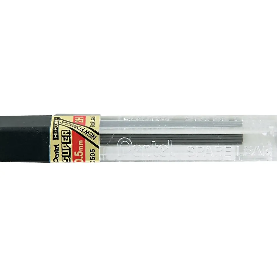 Pentel Super Hi-Polymer Lead Refill, 0.5mm, 12/Leads (C505-2H)
