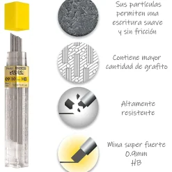 Pentel Super Hi-Polymer Lead Refill, 0.9mm, 15/Leads (50-9HB)