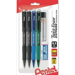 Pentel Twist-Erase EXPRESS Mechanical Pencil, 0.5mm, #2 Medium Lead, 4/Pack (QE415LZBP4)